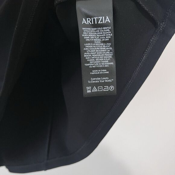 Aritzia Sunday Best Licorice Ponte Mini Dress Size Large Bodycon Square Neck - Picture 8 of 9